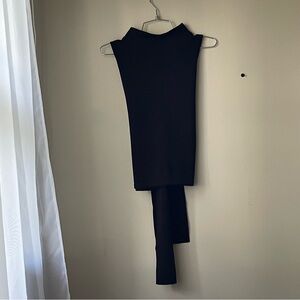 A NEW DAY • Black Sleeveless Mock Turtleneck Knit Top with tie waist